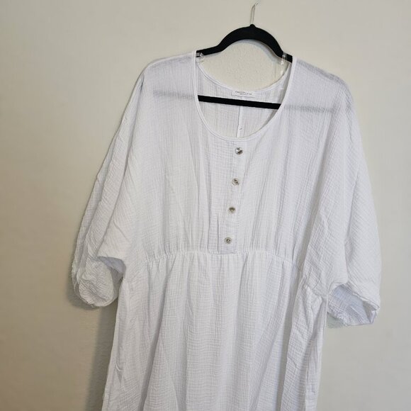 Women's White 100% Cotton Dress - Picture 6 of 9